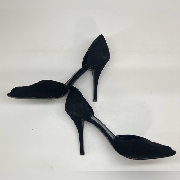 Prada black suede peeptoe stiletto pumps D’Orsay style size 39 US 9 Nine 4” heel - Picture 5 of 10